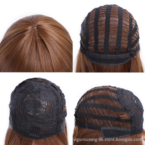 Colorful Heat Resistant Medium Long With Bangs Fiber Short Hair Multi Color Synthetic Wigs For Black Women